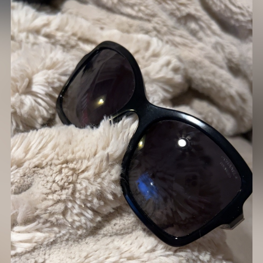 Chanel | Women’s Black Acetate Sunglasses Eye Protection - Picture 8 of 10